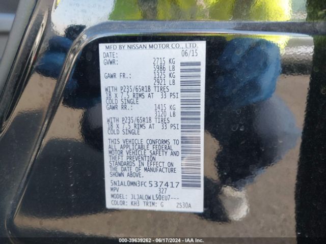 5N1AL0MN3FC537417 Infiniti QX60