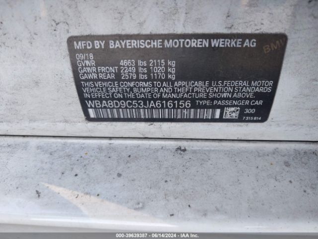 WBA8D9C53JA616156 BMW 330i Xdrive