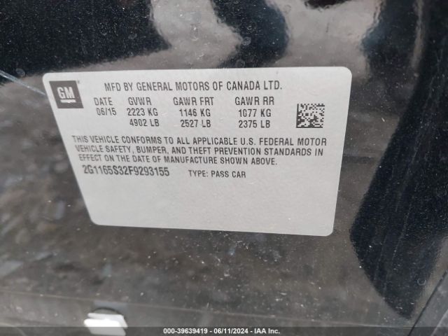 2G1165S32F9293155 Chevrolet IMPALA 2LZ