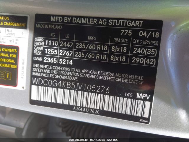WDC0G4KB5JV105276 Mercedes-Benz Glc 300 4matic
