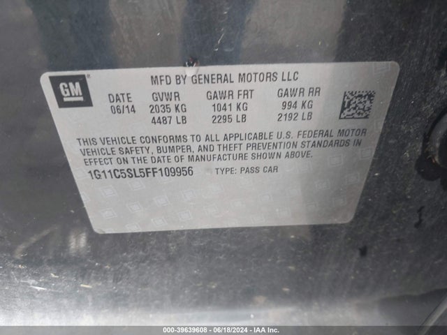 Chevrolet MALIBU 1LT 2015 1G11C5SL5FF109956 Image 9