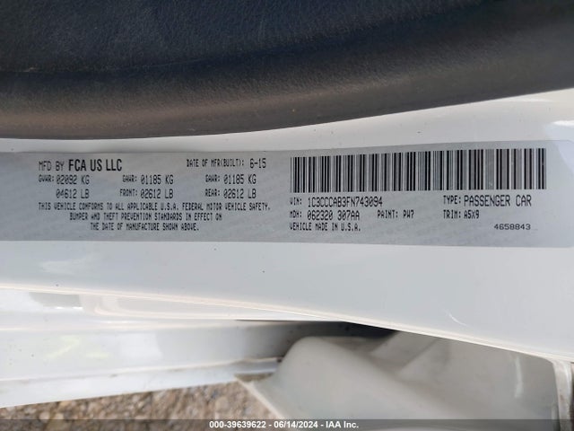 1C3CCCAB3FN743094 Chrysler 200 Limited