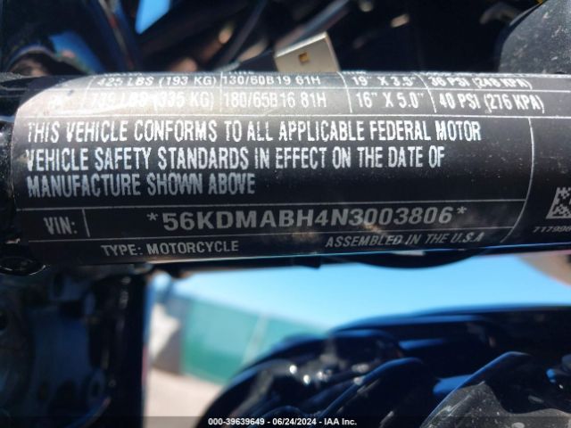 2022 INDIAN MOTORCYCLE CO. CHIEF 56KDMABH4N3003806 Photo 9