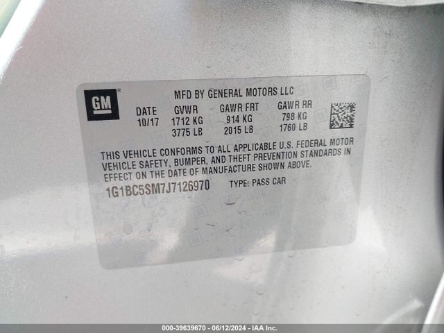 Chevrolet Cruze Ls Auto 2018 1G1BC5SM7J7126970 Image 9