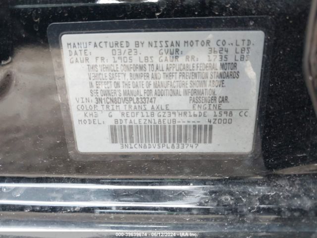 3N1CN8DV5PL833747 Nissan Versa 1.6 S Xtronic Cvt