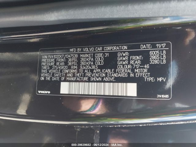 YV4102CK7J1347539 Volvo Xc90 T5 Momentum