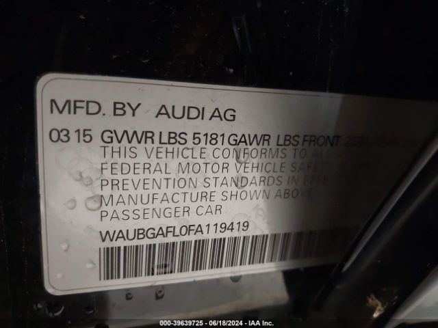 WAUBGAFL0FA119419 Audi S4 3.0t Premium Plus