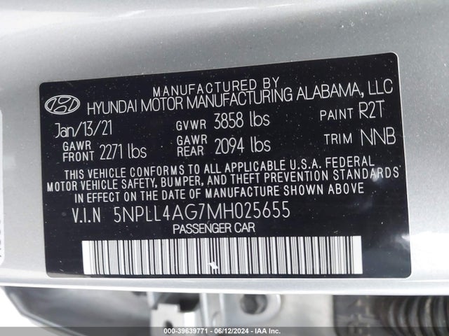 Hyundai ELANTRA SE 2021 5NPLL4AG7MH025655 Image 9