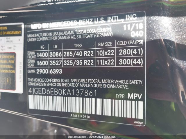 4JGED6EB0KA137861 Mercedes-Benz Amg Gle 43 Coupe 4matic