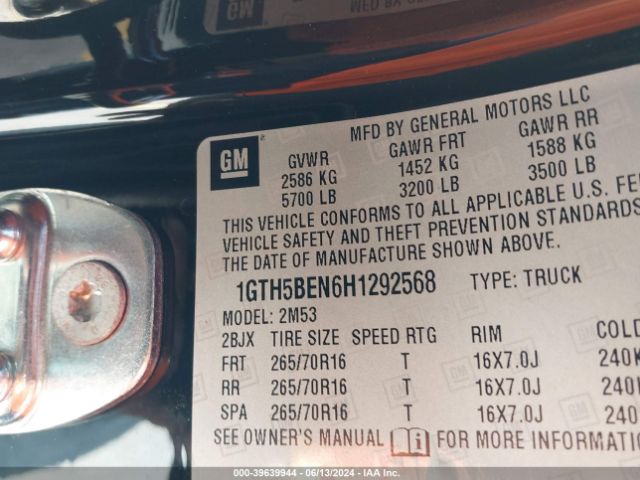 1GTH5BEN6H1292568 GMC Canyon