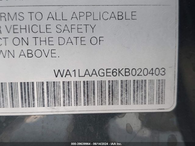 WA1LAAGE6KB020403 Audi E-tron Premium Plus