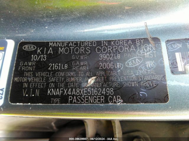 KNAFX4A8XE5162498 KIA FORTE EX