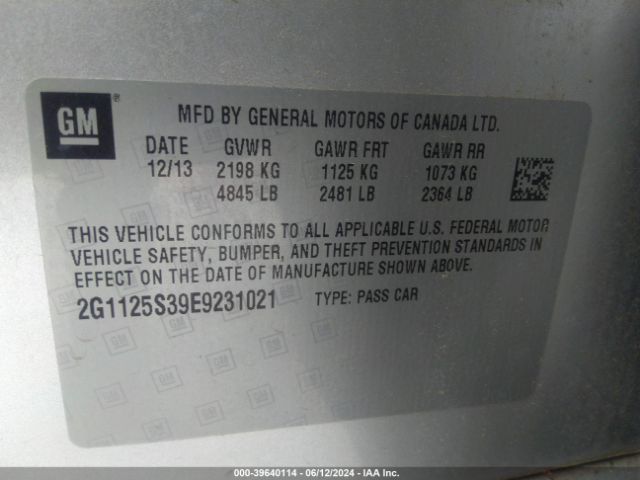 2G1125S39E9231021 Chevrolet Impala 2lt