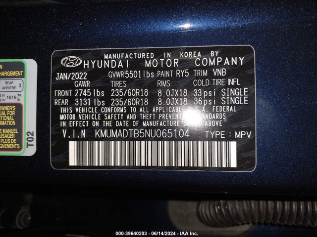 KMUMADTB5NU065104 Genesis Gv70 2.5t Awd