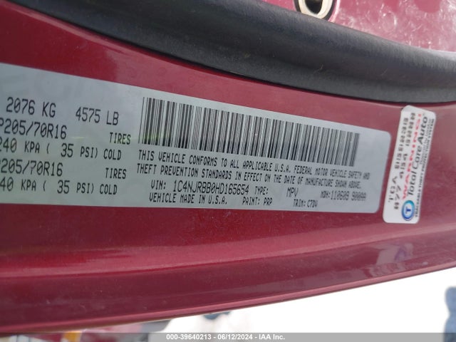 1C4NJRBB0HD165654 Jeep Patriot Sport 4x4