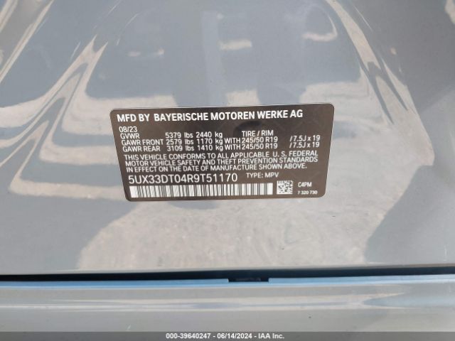 5UX33DT04R9T51170 BMW X4 Xdrive30i