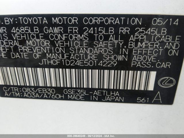 JTHCF1D24E5014229 Lexus IS 250