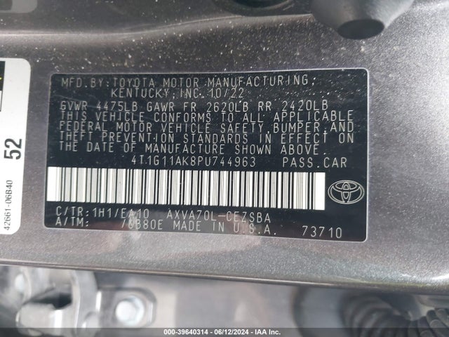 Toyota CAMRY SE 2023 4T1G11AK8PU744963 Image 9