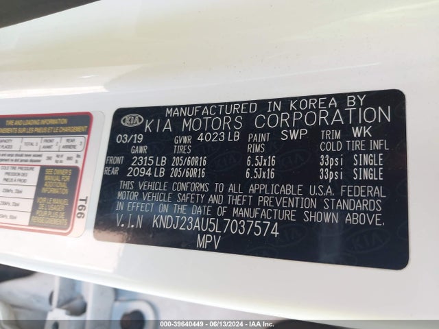 KIA SOUL LX 2020 KNDJ23AU5L7037574 Image 9
