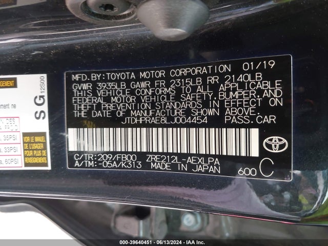Toyota COROLLA LE 2020 JTDHPRAE8LJ004454 Image 9