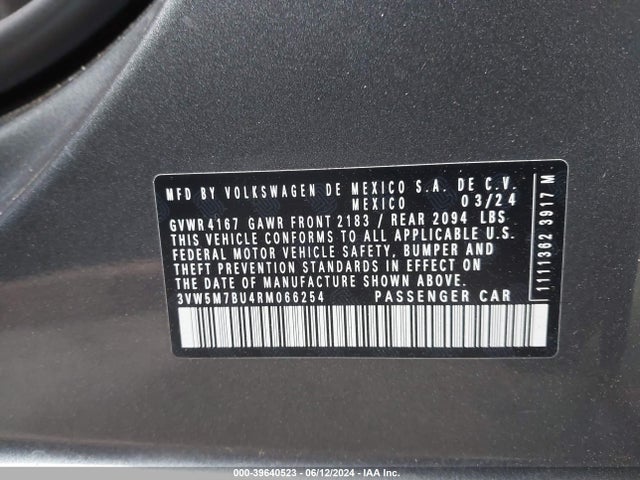3VW5M7BU4RM066254 Volkswagen Jetta 1.5t S