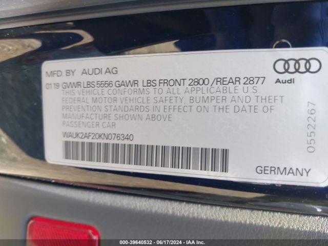 WAUK2AF20KN076340 Audi A6 55 Premium