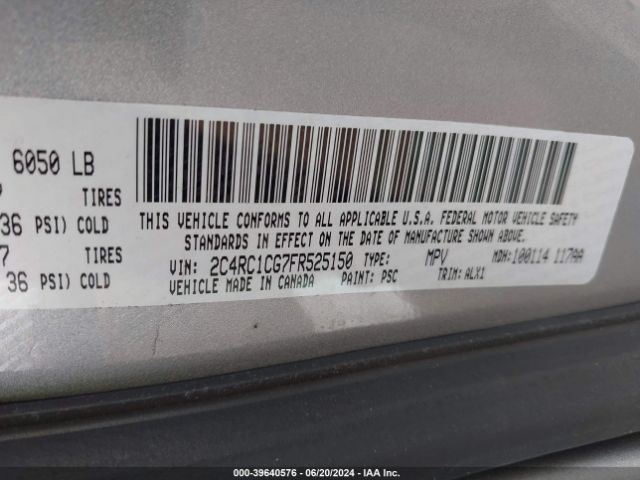 2C4RC1CG7FR525150 Chrysler Town & Country Touring-l