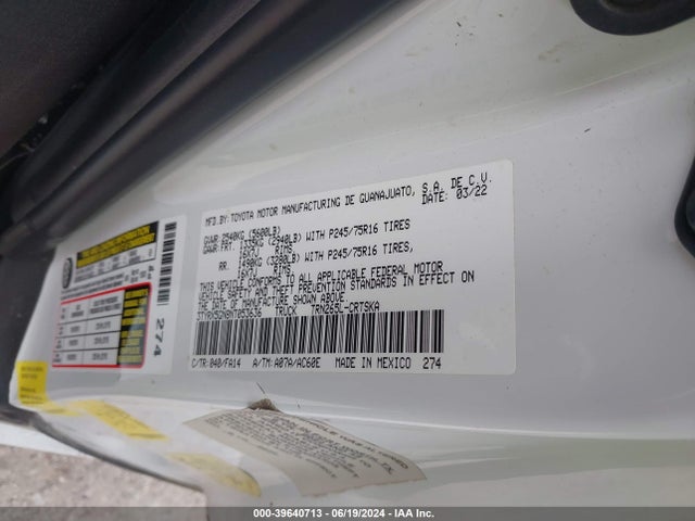 Toyota Tacoma Sr 2022 3TYRX5GN8NT053636 Image 9