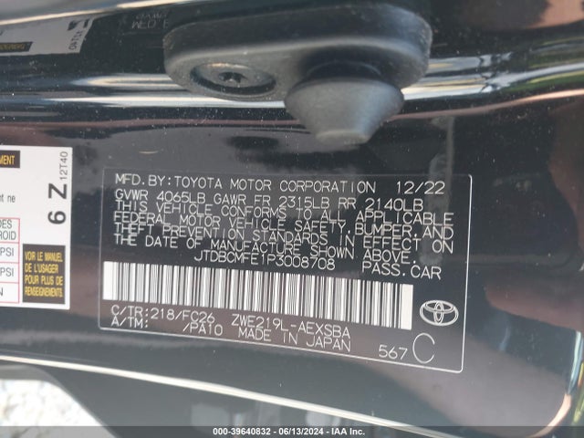 Toyota Corolla Hybrid Se 2023 JTDBCMFE1P3008708 Image 9