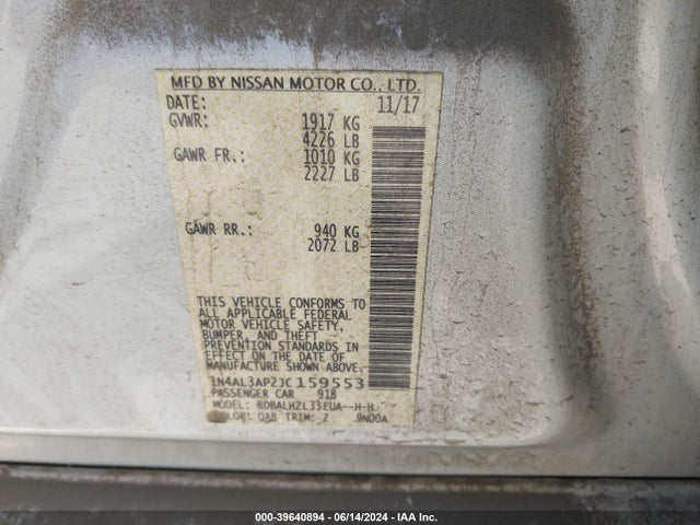 Nissan Altima 2.5 Sr 2018 1N4AL3AP2JC159553 Image 9