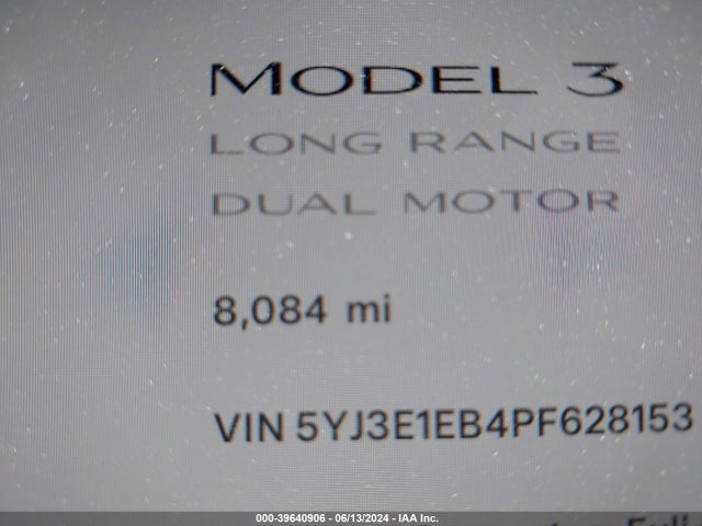 Tesla Model 3 Long Range Dual Motor All-wheel Drive 2023 5YJ3E1EB4PF628153 Image 16