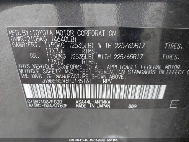 Toyota Rav4 Xle 2017 JTMRFREV6HJ145161 Image 9
