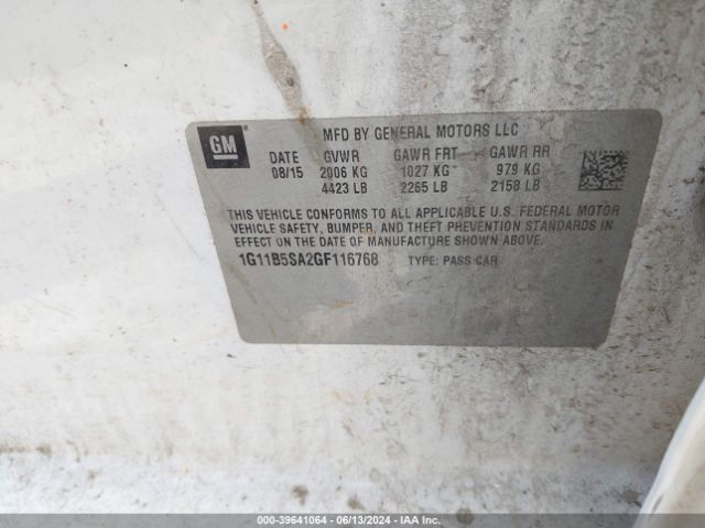 1G11B5SA2GF116768 Chevrolet Malibu Limited Ls