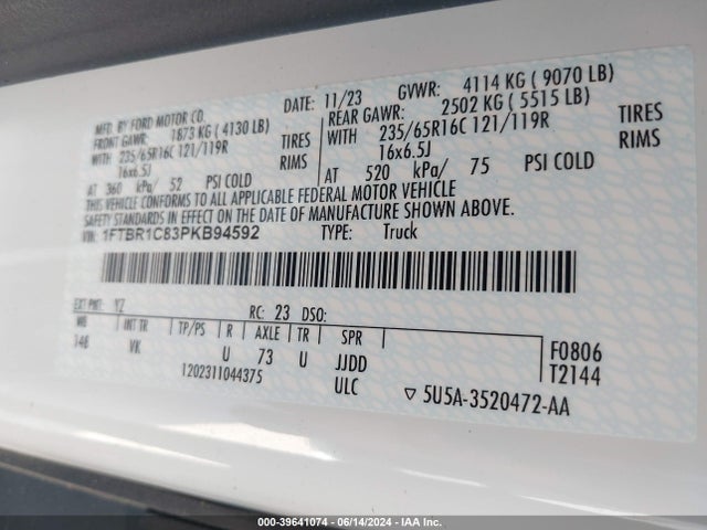Ford Transit-250 2023 1FTBR1C83PKB94592 Image 7