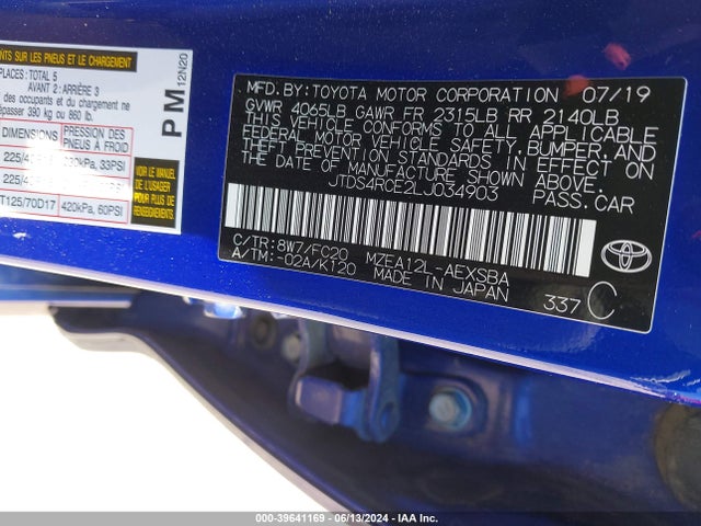 Toyota COROLLA SE 2020 JTDS4RCE2LJ034903 Image 9