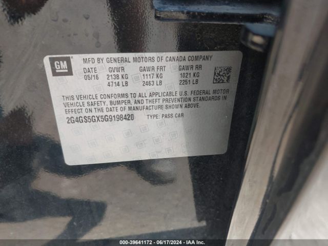 2G4GS5GX5G9198420 Buick Regal Turbo Premium Ii