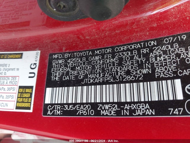 Toyota Prius Prime Limited 2020 JTDKARFP5L3128672 Image 9