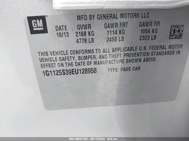 Chevrolet Impala 2lt 2014 1G1125S39EU128958 Image 9