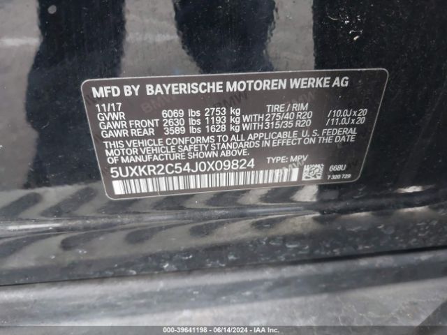 5UXKR2C54J0X09824 BMW X5 Sdrive35i