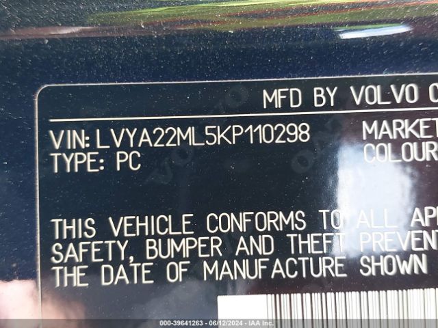 LVYA22ML5KP110298 Volvo S90 T6 Inscription