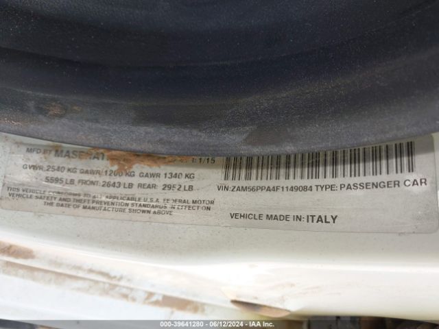 ZAM56PPA4F1149084 Maserati Quattroporte Gts