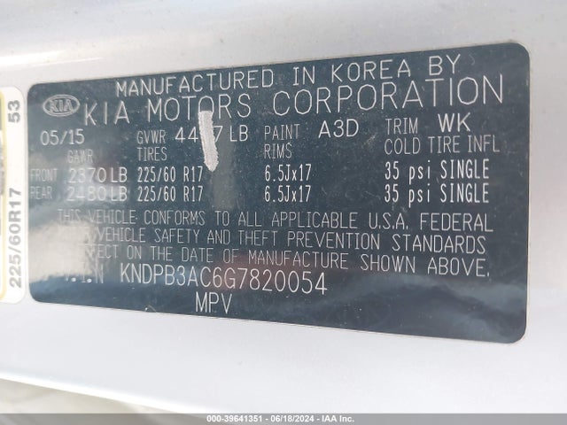 KIA Sportage Lx 2016 KNDPB3AC6G7820054 Image 9