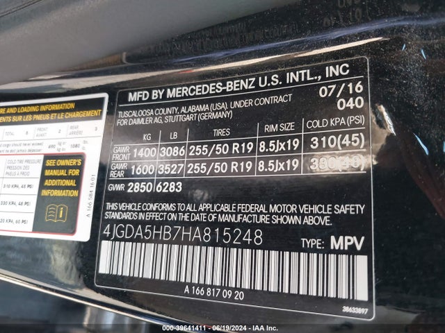 4JGDA5HB7HA815248 Mercedes-Benz Gle 350 4matic