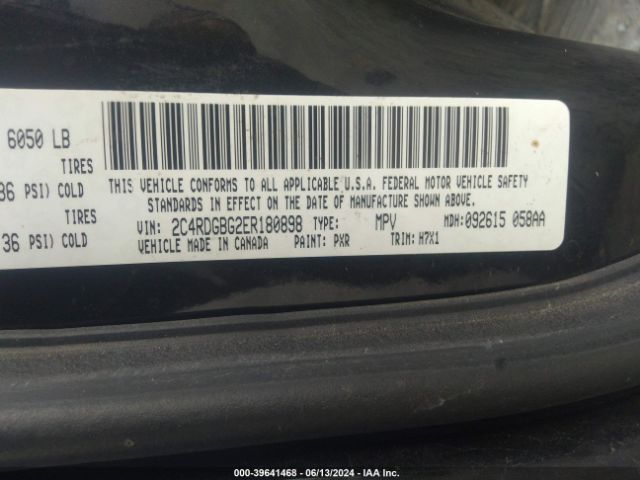 2C4RDGBG2ER180898 Dodge Grand Caravan Se