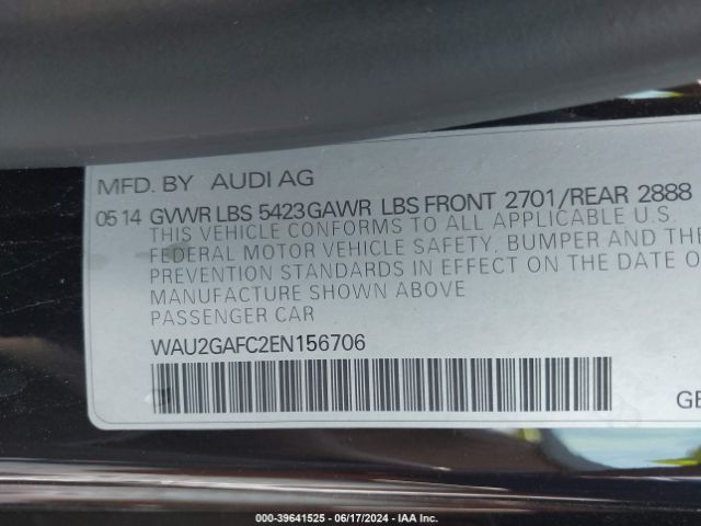 WAU2GAFC2EN156706 Audi A7 3.0t Premium Plus