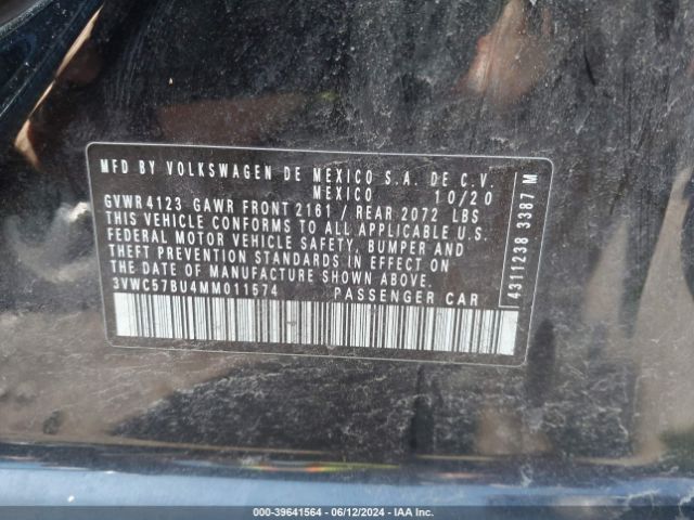 3VWC57BU4MM011574 Volkswagen Jetta 1.4t R-line/1.4t S/1.4t Se