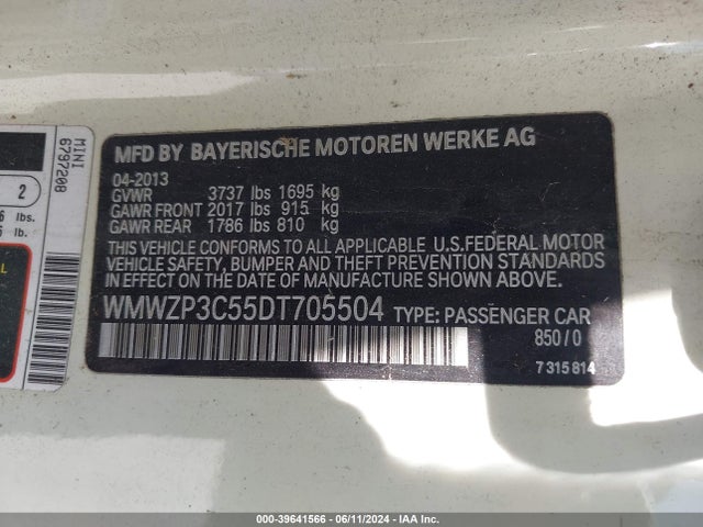 2013 MINI CONVERTIBLE WMWZP3C55DT705504 Photo 8