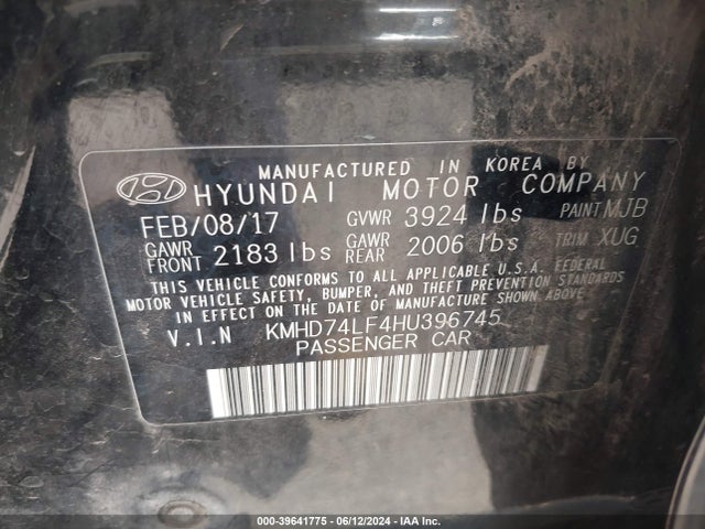 Hyundai ELANTRA SE 2017 KMHD74LF4HU396745 Image 9