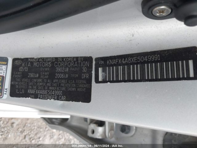 KNAFX4A8XE5049991 KIA FORTE EX
