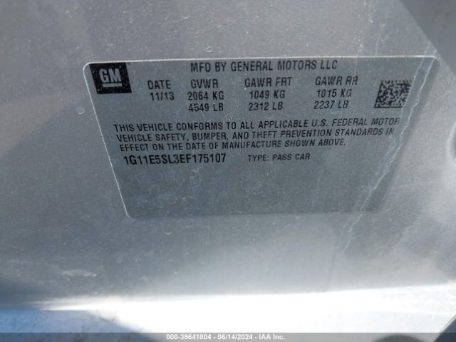 1G11E5SL3EF175107 Chevrolet MALIBU 2LT
